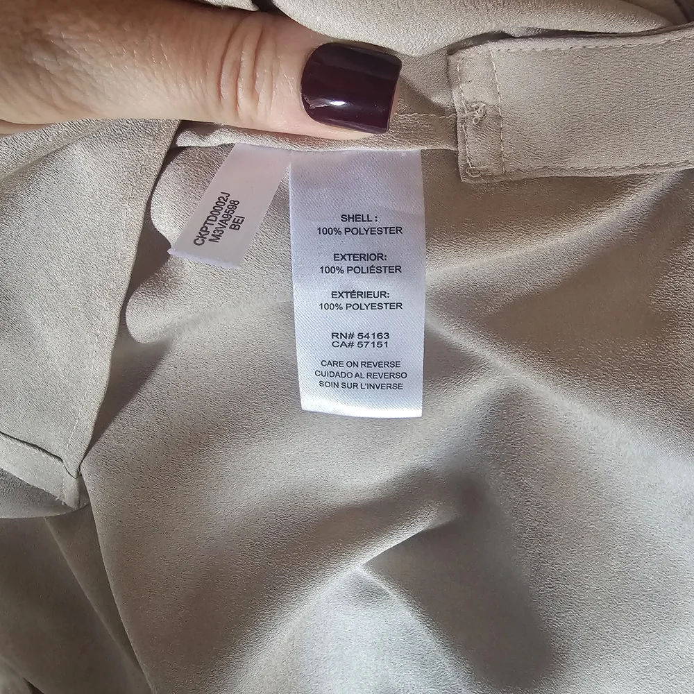 Calvin Klein Women's Beige Blouse with Gold Accents - Picture 8 of 8